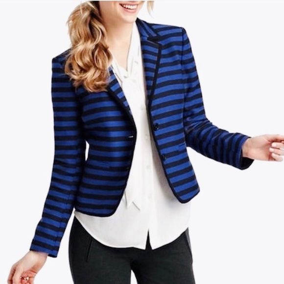 NWT Ann Taylor LOFT Striped Modern Blazer-Size 00p